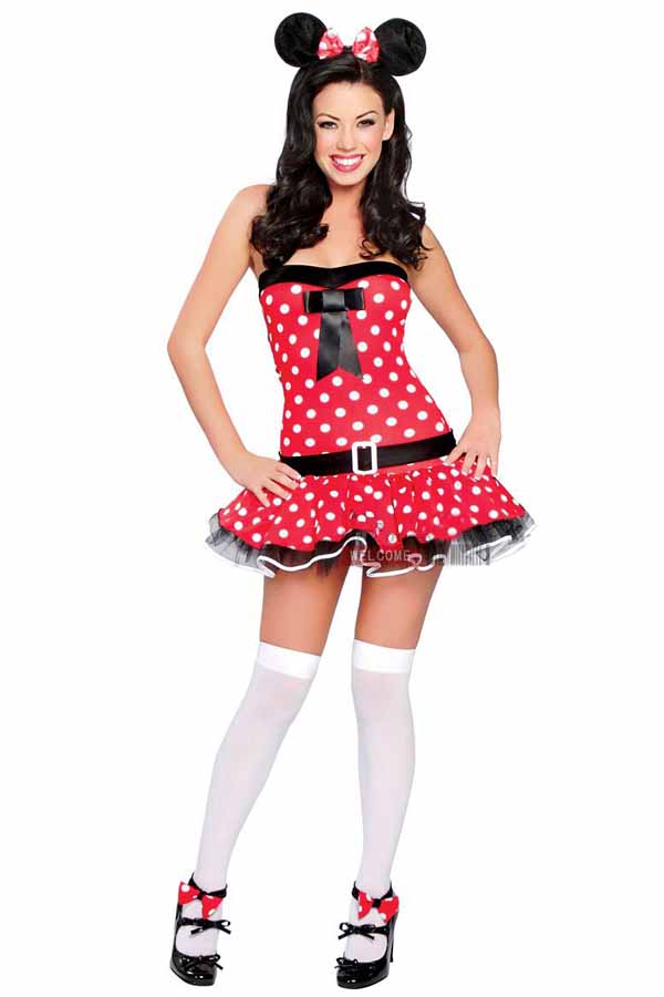 Costumes Adorable Strapless Minnie Dress - Click Image to Close